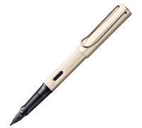 LAMY Lx Elegante penna stilografica 058 in alluminio leggero di colore palladio con finitura in metallo prezioso e pennino in acciaio PVD nero lucido, con cartuccia d'inchiostro Lamy T 10 in blu e