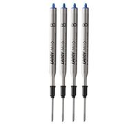 Lamy M16 ricarica per penna a sfera ad alta capacità in metallo - confezione da 4 - Ricambio originale per tutte le penne a sfera Indelebile - Tratto grossa, inchiostro blu