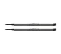 Lamy M63 ricarica per penna roller in metallo ad alta capacità - confezione da 2 - Ricambio originale per tutte le penne roller cappuccio - Indelebile - Tratto medio con inchiostro nero
