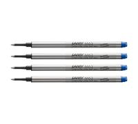 Lamy M63 ricarica per penna roller in metallo ad alta capacità - confezione da 4 - Ricambio originale per tutte le penne roller cappuccio - Indelebile - Tratto medio con inchiostro blu