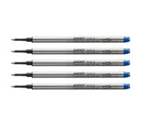 Lamy M63 ricarica per penna roller in metallo ad alta capacità - confezione da 5 - Ricambio originale per tutte le penne roller cappuccio - Indelebile - Tratto medio con inchiostro blu