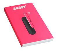 Lamy Pico - Penna a sfera rosa fluo, set regalo - Innovativo Pocket Pen Kuli - 1 clic per full-size - Cassa in metallo e tratto M - con custodia in vera pelle & Compactmine M 22 in nero