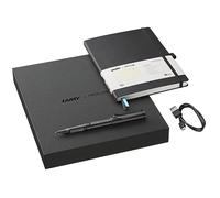Lamy safari all black ncode set - smartpen safari e taccuino digitale A5 da 192 pagine - scrittura su carta reale con elaborazione digitale - incluso refill nero M 21 e cavo di ricarica