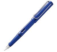 Lamy safari blue - Stilografica con impugnatura ergonomica e pennino in acciaio lucido misura EF - ideale per qualsiasi scrittura e calligrafia - cartuccia T 10 blue inclusa - destrimani
