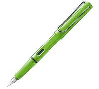 Lamy safari green- Stilografica con impugnatura ergonomica e pennino in acciaio lucido misura F - ideale per la scrittura e la calligrafia - cartuccia T 10 blue inclusa - destrimani