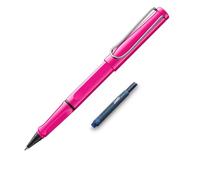 Lamy Safari roll-ink - Penna a sfera classica senza tempo con impugnatura ergonomica e tratto M, corpo in robusta plastica ASA, con cartuccia d'inchiostro + cartuccia extra