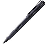 Lamy safari steel black - Stilografica con impugnatura ergonomica e pennino in acciaio lucido misura F - ideale per la scrittura e la calligrafia - cartuccia T 10 blue inclusa - destrimani