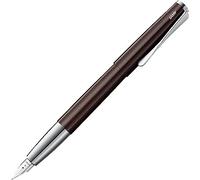Lamy Studio dark brown - Penna stilografica universale in elegante corpo in metallo - penna dorata 14 carati, parzialmente platinata e trattata F - con cartuccia d'inchiostro T 10 blu