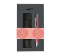 Lamy swift sunset edizione speciale roller - set regalo romantico con roller e custodia in vera pelle - corpo in metallo - larghezza linea B - ricarica roller M 66 B blue inclusa