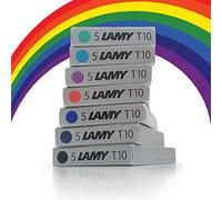 Lamy T10 Assortito Colore Confezione Penna Stilografica Cartucce D'inchiostro Ricariche Ricambio Ricambio Per Tutti I Lamy Arrotondava Penne (1 Confezione Di Ogni Colore - 7 Pacchetti - 35 Cartucce - Nero, Rosso, Lavabile Blu, Verde, Viola / Violet, Turchese & Blu Nero)