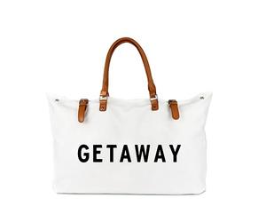 Lamyba Borsa da spiaggia con manico in pelle vegana, borsa da spiaggia extra large da donna impermeabile a prova di sabbia, bianca, bianco, extra large