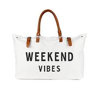 Lamyba Borsa da spiaggia da donna impermeabile a prova di sabbia, bianco, X-Large, Weekend Vibes Bianco