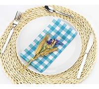 LAN&LAN - Tovaglioli in tessuto Vichy per uso quotidiano ed eventi, ideali per picnic, campeggio e sala da pranzo, set di 12 pezzi con un tocco morbido e piacevole scegliere (45 x 45, turchese)
