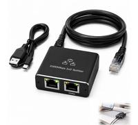 LAN Splitter 1 a 2, Gigabit LAN Switch 2 Porte 1000Mbps RJ45 Switch Computer, Smart TV, Router, Hub, Set-Top Box, Compatibilità Universale, Alloggiamento Robusto, Plug & Play, Facile Espansione di