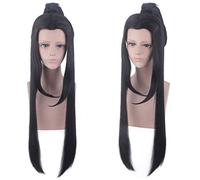 Lan Wangji Wei wuxian cosplay Parrucca Halloween Anime Mo Dao Zu Shi capelli sintetici jiang cheng wei ying lan zhan Parrucche Cosplay + berretto Taglia unica 509 LAN ZHAN WIG
