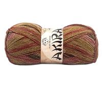 lana Akira multicolor lurex - 100g/300m in fantastiche sfumature moda per uncinetto 3,5 (arancio mix - 004)