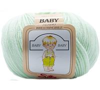 Lana Baby Silke Gomitolo 50 gr neonato e bambino 100% pura lana vergine irrestringibile morbida vari colori (103 Verde acqua)