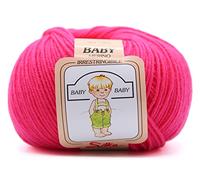 Lana Baby Silke Gomitolo 50 gr neonato e bambino 100% pura lana vergine irrestringibile morbida vari colori (362 Rosa forte)
