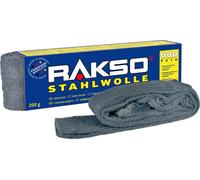 RAKSO Paglietta Acciaio fine 000, 200g, 1 Fascia, levigature intermedie su smalti e gommalacca, eliminare veli di ruggine da superfici in cromo, applicare olio e cera su superfici in legno