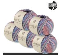 LANA GROSSA 5x100 G Landlust Die Calzino Filato Seta Maglia Lana Seta 6 Colori
