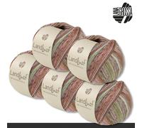 LANA GROSSA 5x100 G Landlust Die Calzino Filato Seta Maglia Lana Seta 6 Colori