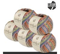 LANA GROSSA 5x100 G Landlust Die Calzino Filato Seta Maglia Lana Seta 6 Colori