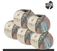 LANA GROSSA 5x100 G Landlust Die Calzino Filato Seta Maglia Lana Seta 6 Colori