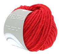 Lana Grossa “feltro” 007 Gomitolo di lana, Rosso