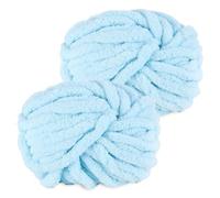 Lana Grossa per Coperte a Mano, 2 Pezzi 500g Azzurro Lana Grossa Morbido e Confortevole, Gomitolo Ciniglia Grossa Cuscini, Coperte, Sciarpe, Cappelli Lavorati a Maglia