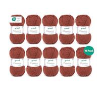 Lana Gründl Classico (certificato OEKO-TEX, realizzato al 50% in pura lana vergine (merino superwash) e 50% poliacrilico, 50 g/120 m, ferri: 3,5-4,5, 10 gomitoli da 50 g), Marrone Medio
