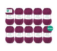 Gründl Lana Classico (Filato per Maglia/Uncinetto Certificato Oeko-Tex® in 50% Pura Lana Vergine (Merino Superwash) e 50% poliacrilico, 50 g/120 m, Ferri: 3,5-4,5, 10 gomitoli da 50 g), Bordeaux