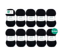 Gründl Lana Classico (Filato per Maglia/Uncinetto Certificato Oeko-Tex® in 50% Pura Lana Vergine (Merino Superwash) e 50% poliacrilico, 50 g/120 m, Ferri: 3,5-4,5, 10 gomitoli da 50 g), Nero