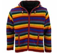Lana Maglia Pile Giacca con Cappuccio Foderato LoudElephant Hippy Festival Zip