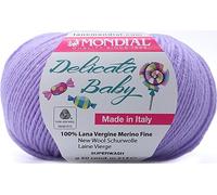 Lana Mondial Delicata Baby Gomitolo 50gr neonato e bambino Lana Vergine Merino vari colori (614 Lilla)