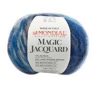Lana Mondial Magic Jacquard - 931 Blu/Panna/Bluette, Misto Lana, 50g