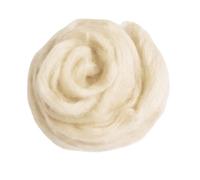 Lana per Infeltrimento ad Ago e ad Acqua 100g - Lana Cardata Bianca 19 Micron per Progetti Creativi di Filatura, Tessitura, Decorazioni e Regali Fai-da-Te