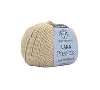 Lana Preziosa Tre Sfere Microfibra 100% 500 grammi (10 gomitoli da 50 gr x 130 mt) per Accessori, Borse, Abbigliamento e Granny con Ferri da Maglia o Uncinetto (Beige - K884)