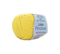 Lana Preziosa Tre Sfere Microfibra 100% 500 grammi (10 gomitoli da 50 gr x 130 mt) per Accessori, Borse, Abbigliamento e Granny con Ferri da Maglia o Uncinetto (Giallo - K301)