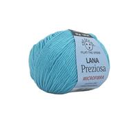 Lana Preziosa Tre Sfere Microfibra 100% 500 grammi (10 gomitoli da 50 gr x 130 mt) per Accessori, Borse, Abbigliamento e Granny con Ferri da Maglia o Uncinetto (Turchese - K515)