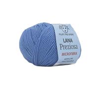 Lana Preziosa Tre Sfere Microfibra 100% 500 grammi (10 gomitoli da 50 gr x 130 mt) per Accessori, Borse, Abbigliamento e Granny con Ferri da Maglia o Uncinetto (Azzurro - K535)