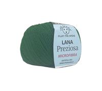 Lana Preziosa Tre Sfere Microfibra 100% 500 grammi (10 gomitoli da 50 gr x 130 mt) per Accessori, Borse, Abbigliamento e Granny con Ferri da Maglia o Uncinetto (Verde - K416)