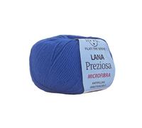 Lana Preziosa Tre Sfere Microfibra 100% 500 grammi (10 gomitoli da 50 gr x 130 mt) per Accessori, Borse, Abbigliamento e Granny con Ferri da Maglia o Uncinetto (Bluette - K1627)