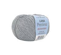 Lana Preziosa Tre Sfere Microfibra 100% 500 grammi (10 gomitoli da 50 gr x 130 mt) per Accessori, Borse, Abbigliamento e Granny con Ferri da Maglia o Uncinetto (Grigio chiaro - K1001)