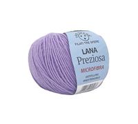 Lana Preziosa Tre Sfere Microfibra 100% 500 grammi (10 gomitoli da 50 gr x 130 mt) per Accessori, Borse, Abbigliamento e Granny con Ferri da Maglia o Uncinetto (Lilla - K708)