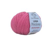 Lana Preziosa Tre Sfere Microfibra 100% 500 grammi (10 gomitoli da 50 gr x 130 mt) per Accessori, Borse, Abbigliamento e Granny con Ferri da Maglia o Uncinetto (Fucsia - K733)