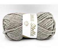 lana Stella con esclusiva torsione glamour 100g - 65 metri - ferri 9 per realizzare sciarponi e cappelli morbidissimi (tortora chiaro - 010)