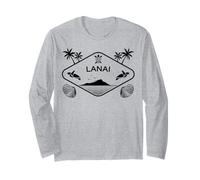 Lanai Hawaii Palme Isola Tartarughe di Mare Souvenir Maglia a Manica