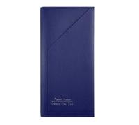 LANANAI Borsa portadocumenti in pelle PU con stampa oro ispessita, porta biglietti, porta passaporto, per uomini e donne, blu navy, 11 x 21 cm, Casual