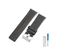LANAPPTLTG Cinturino adatto for Diesel Dz7313 Dz7322 7257 Dz4323 Serie 1657 modello litchi traspirante N26 cinturino da 28 mm(Black-Steel-K3,22mm)