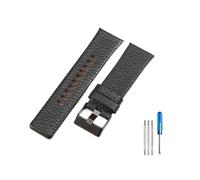 LANAPPTLTG Cinturino adatto for Diesel Dz7313 Dz7322 7257 Dz4323 Serie 1657 modello litchi traspirante N26 cinturino da 28 mm(Black-Black-K3,24mm)